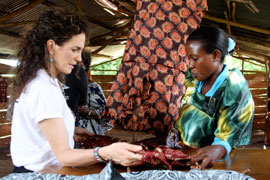 Marla Hill volunteering in Uganda.